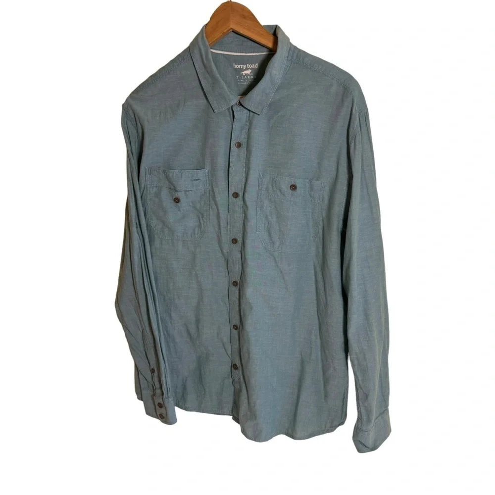 Horny Toad 100% Organic Cotton Button Down Shirt L